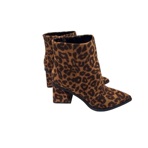 BP Loren Pointed Toe Bootie Tan Leopard Size 6.5 - Picture 2 of 11